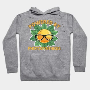 Powered by Photosynthesis - Sun and Green Leaves Design Hoodie